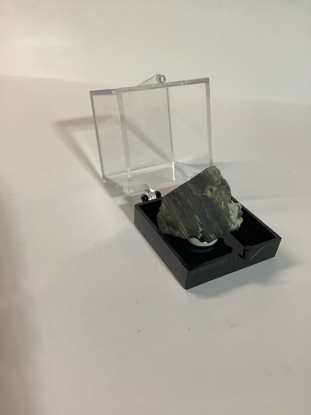 Arkansas Pyrite Cube with Barite in Acrylic Display Case - Specimen #1