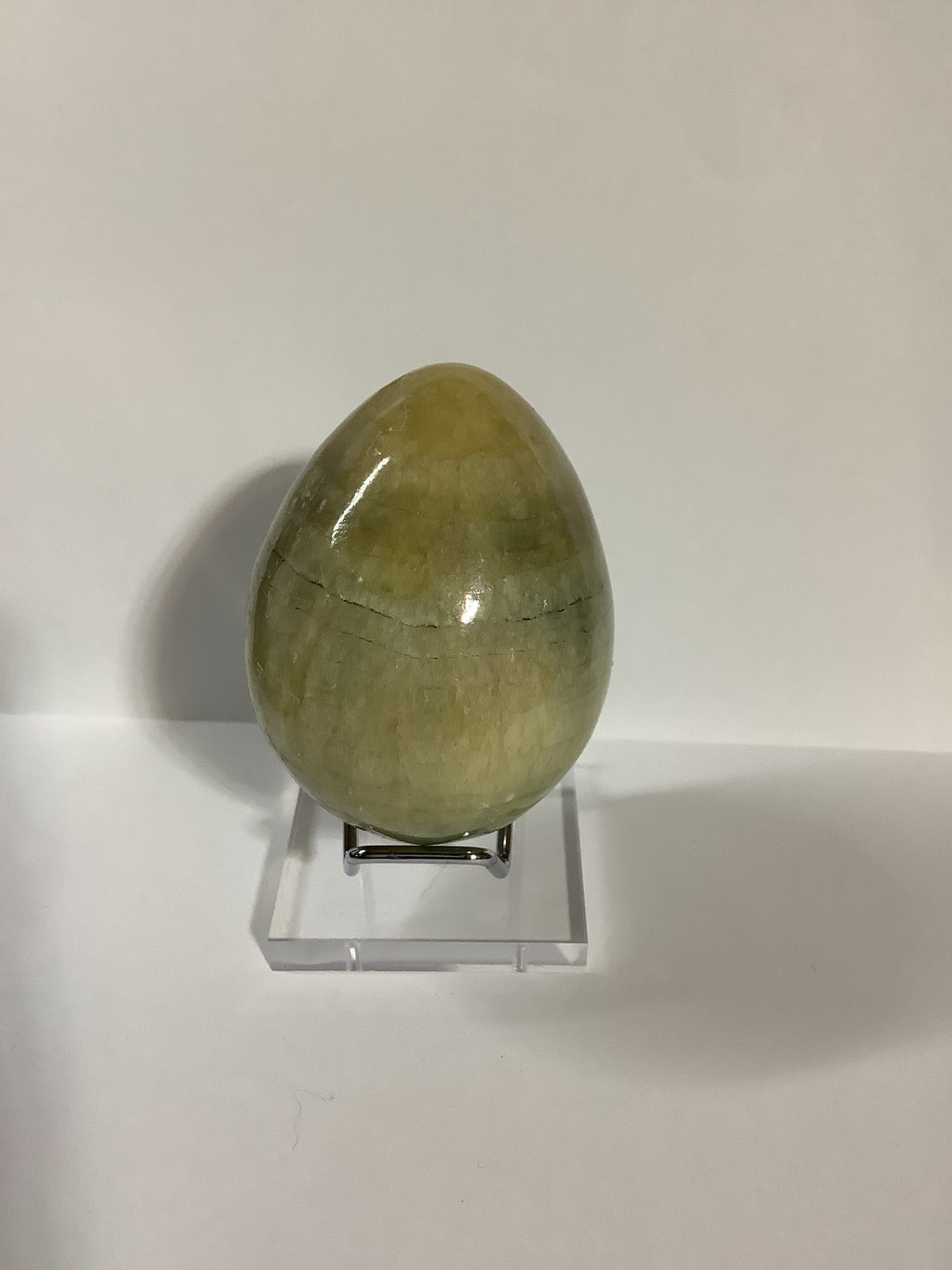 Afghan Onyx Carved Egg - Olive Green
