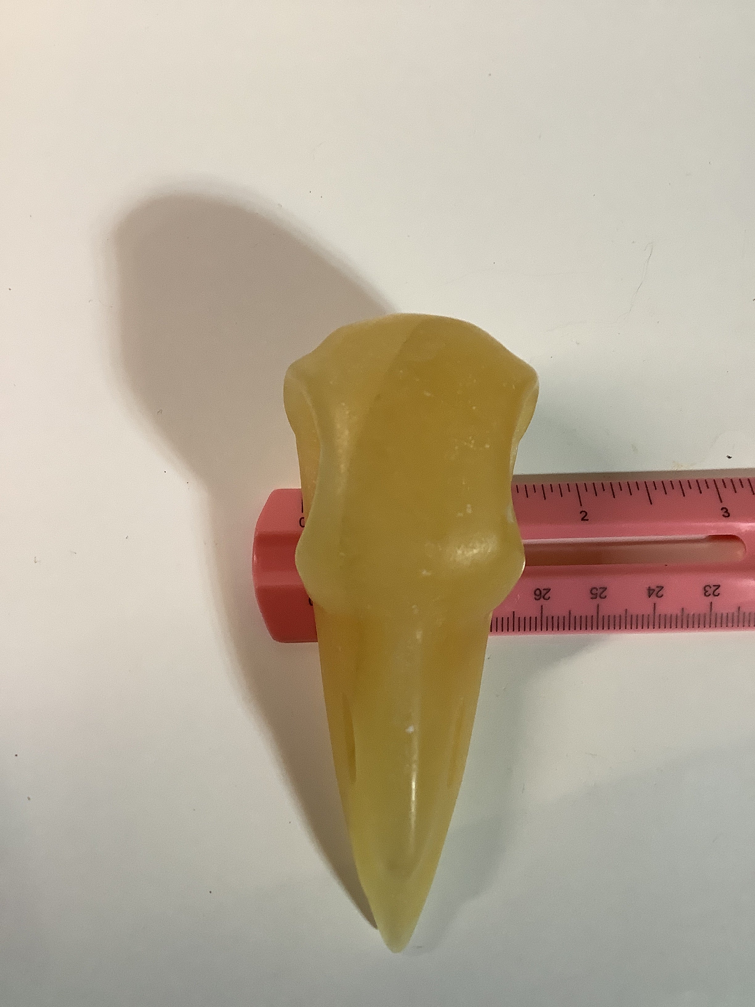 Honey Calcite Crow Skull Carving - 4 inch