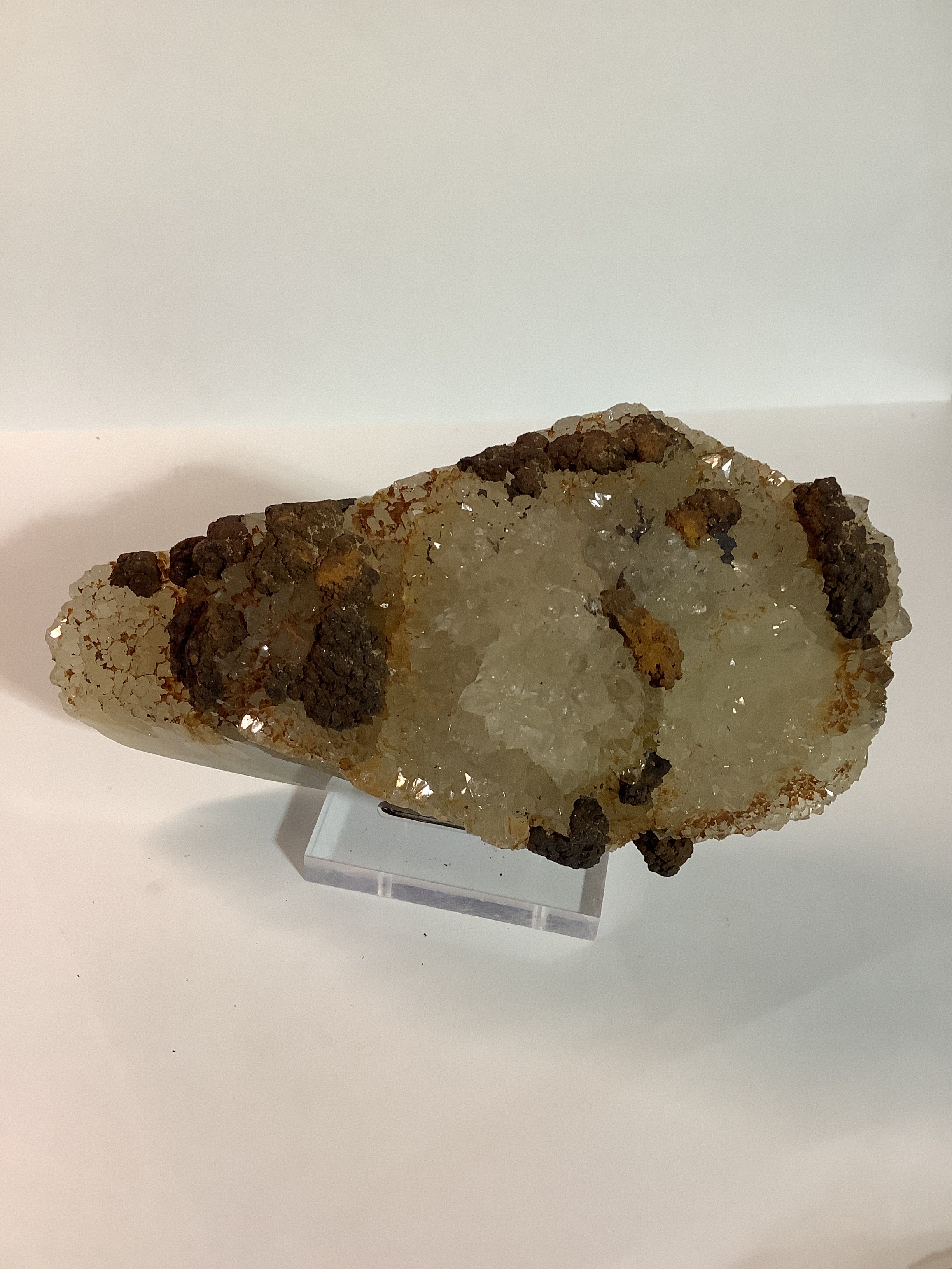 Missouri Druzy Quartz on Lacy Agate with Hematite - Specimen #6