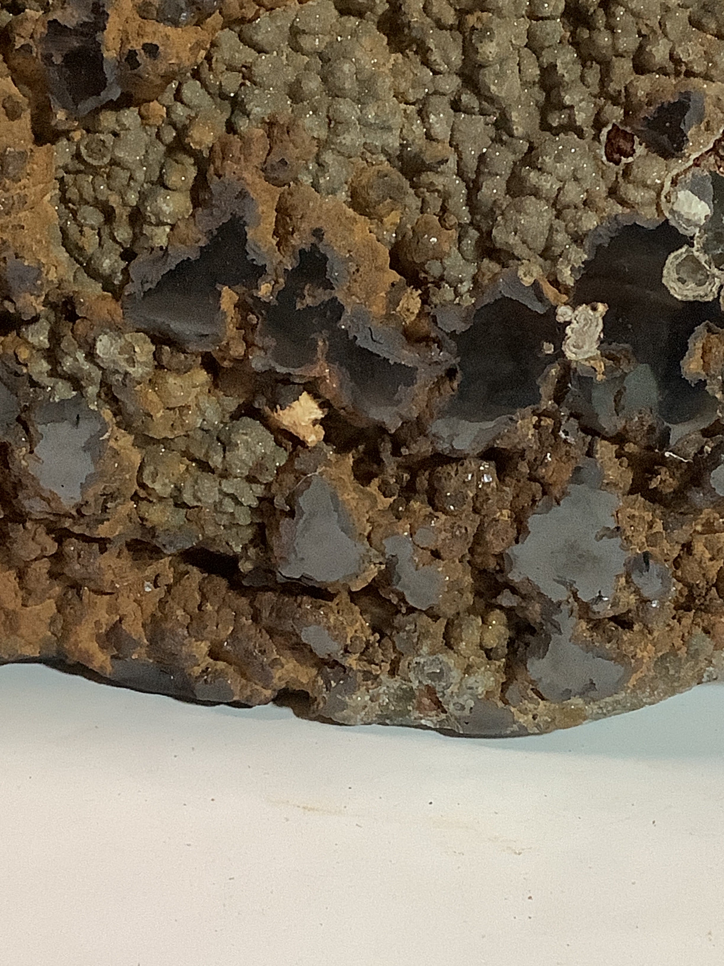 Missouri Hand-Polished Lacy Agate with Bronze Chalcedony, Hematite & Barite - Specimen #9