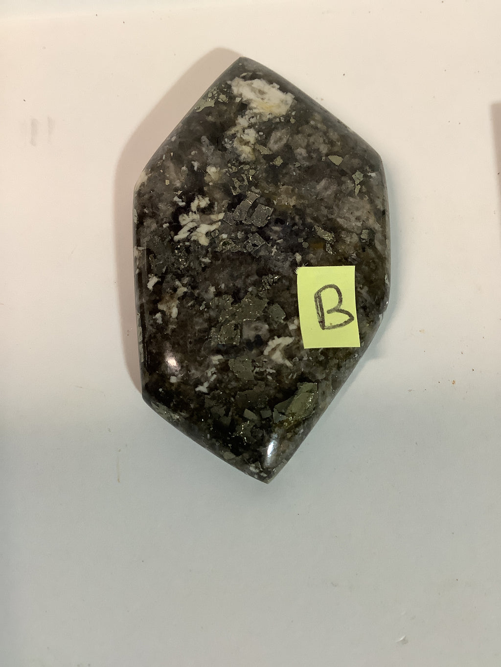 Arkansas Smoky Quartz Freeform Cabochon with Pyrite and Barite B