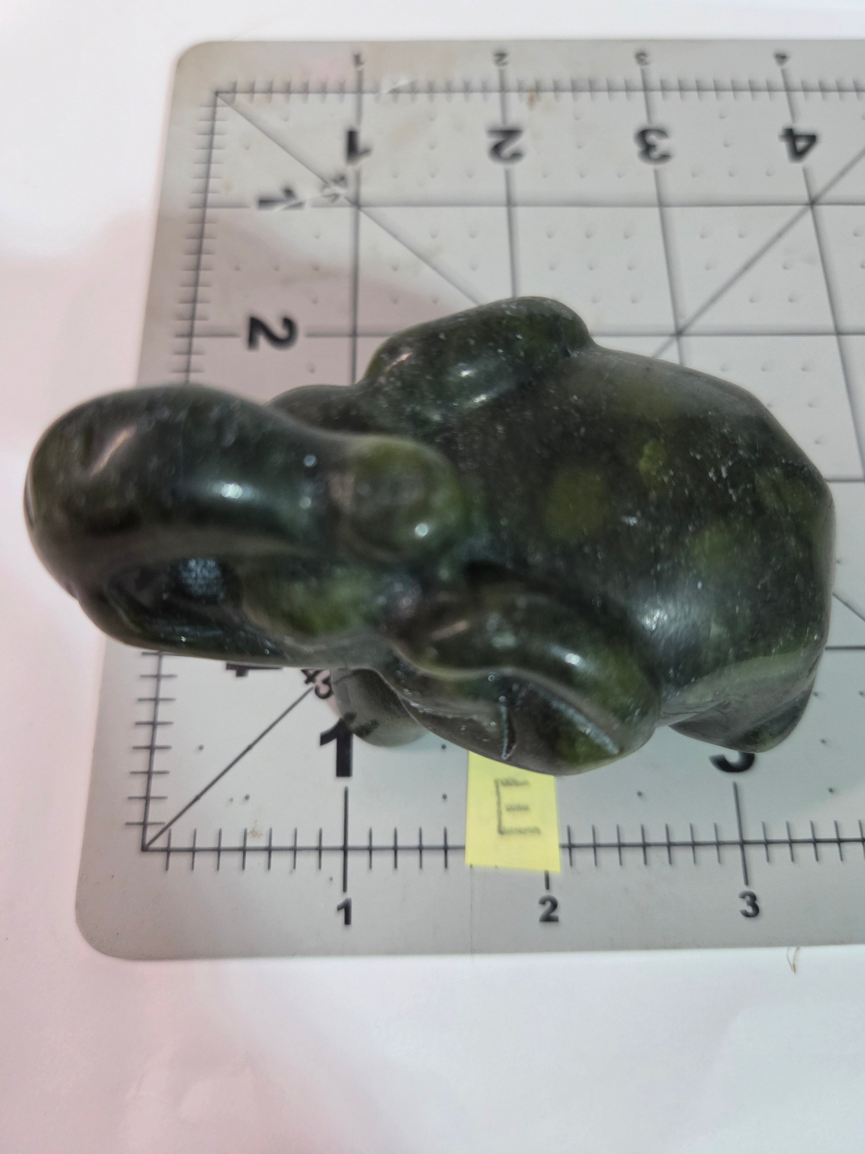 Green Jade Elephant Carving - Specimen E