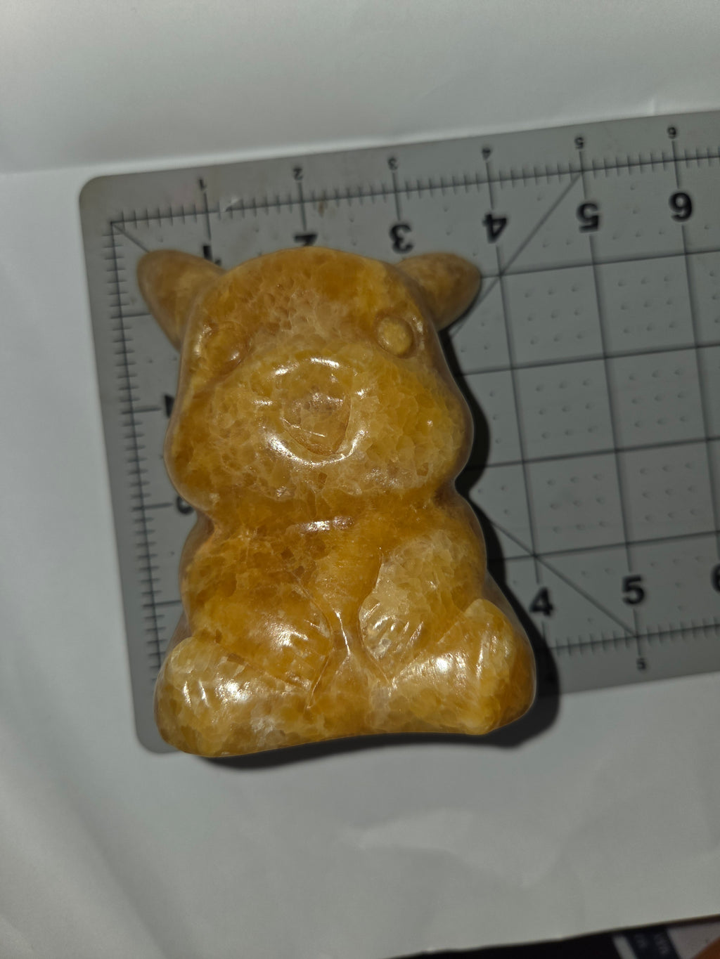 Honey Calcite Pikachu Carving