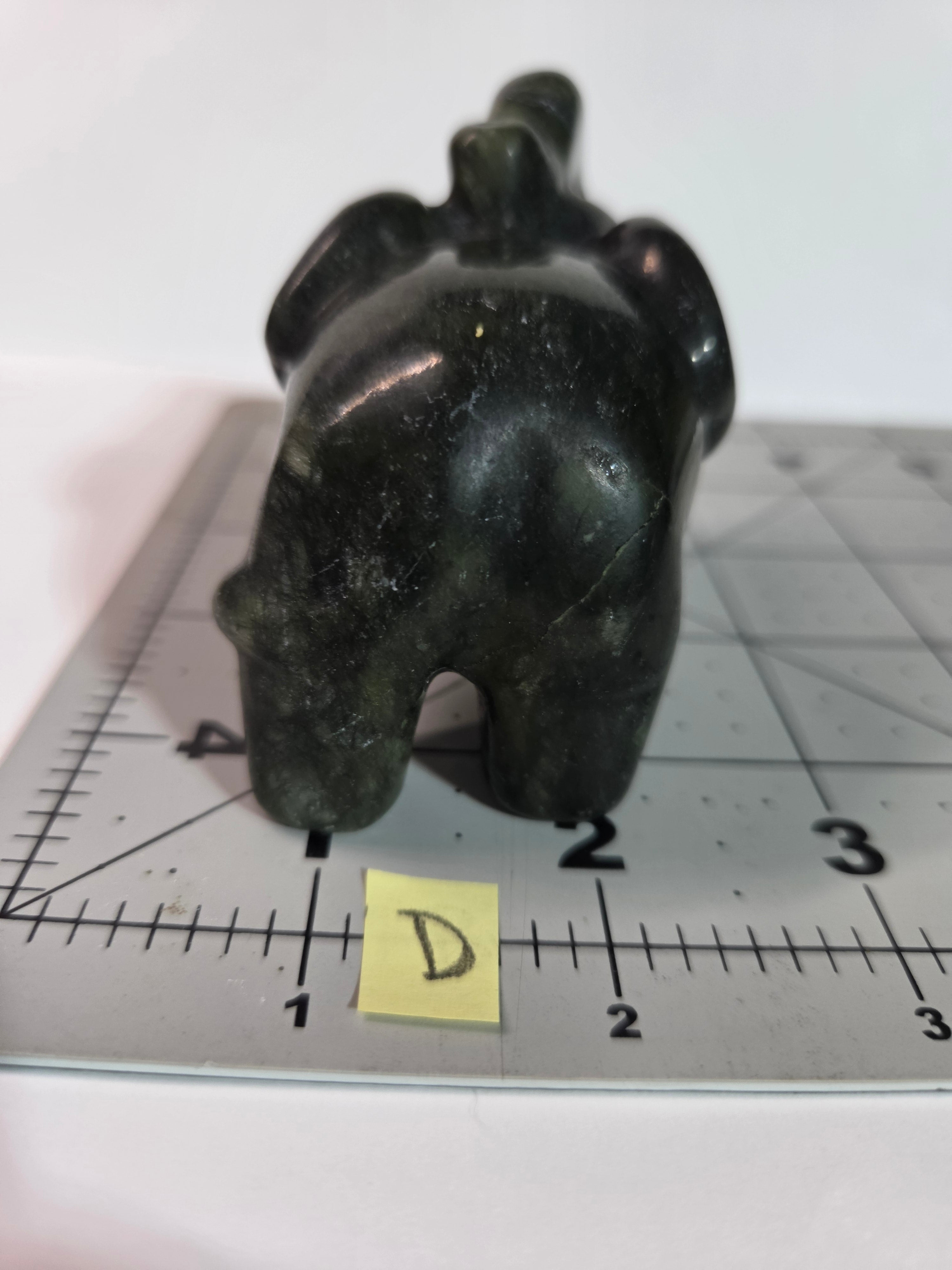 Green Jade Elephant Carving - Specimen D