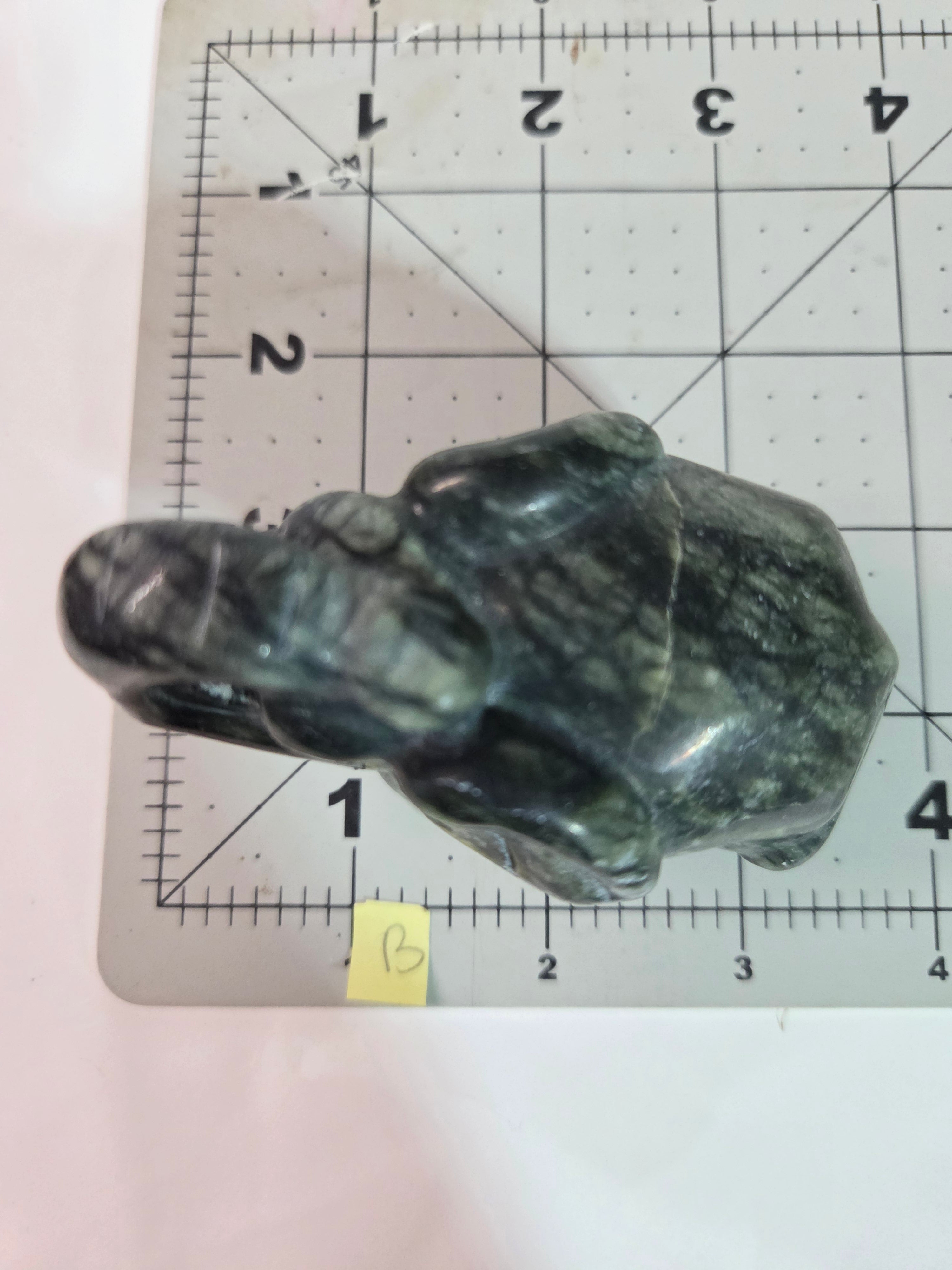 Green Jade Elephant Carving - Specimen B