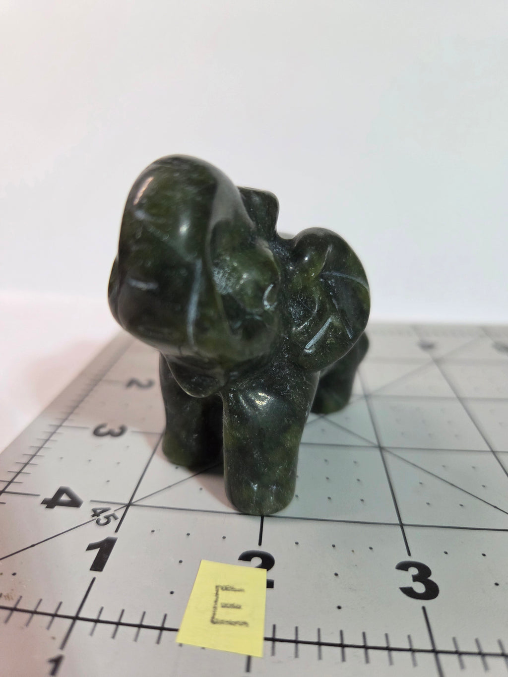 Green Jade Elephant Carving - Specimen E