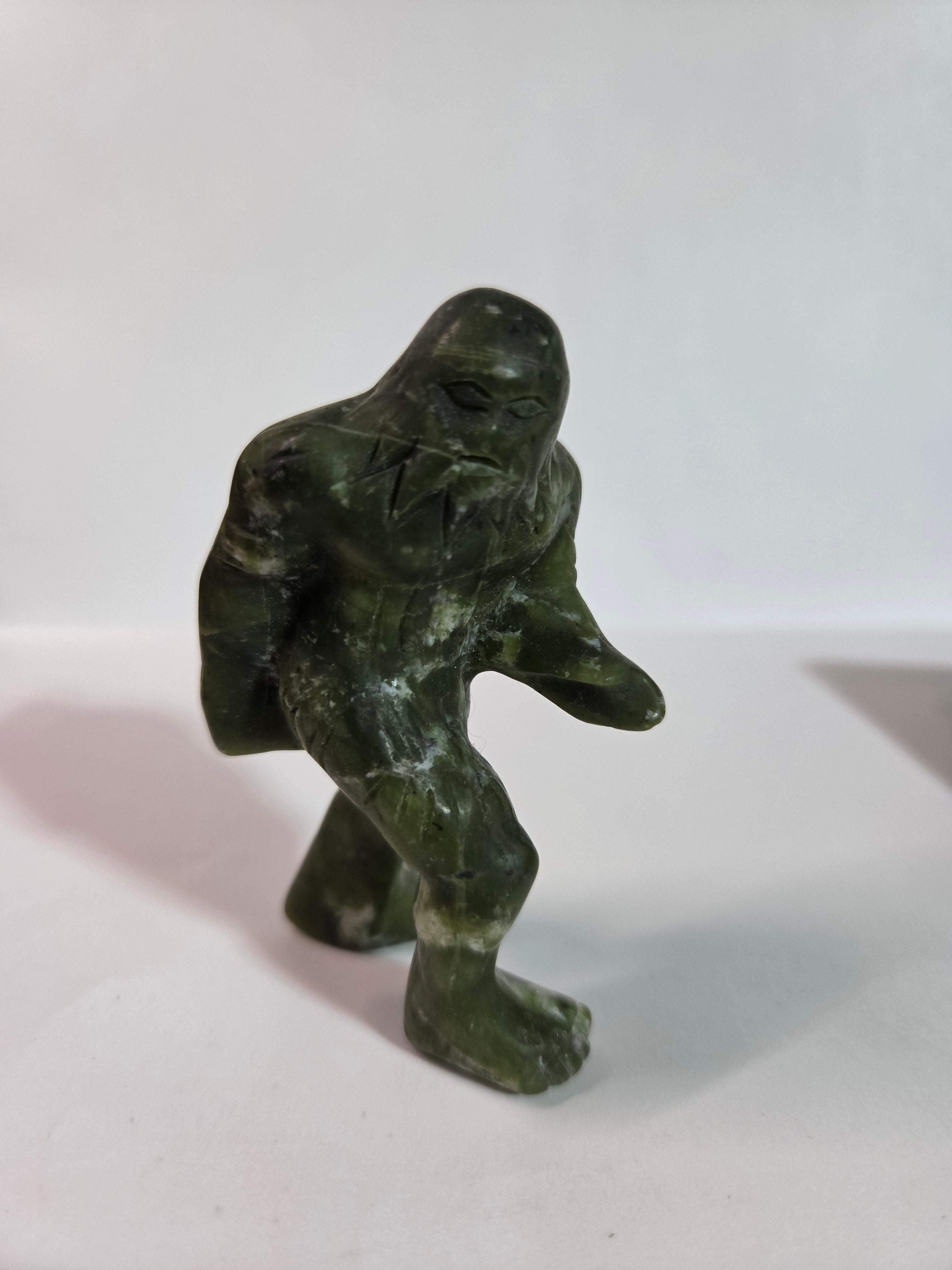 Green Jade Bigfoot Carving