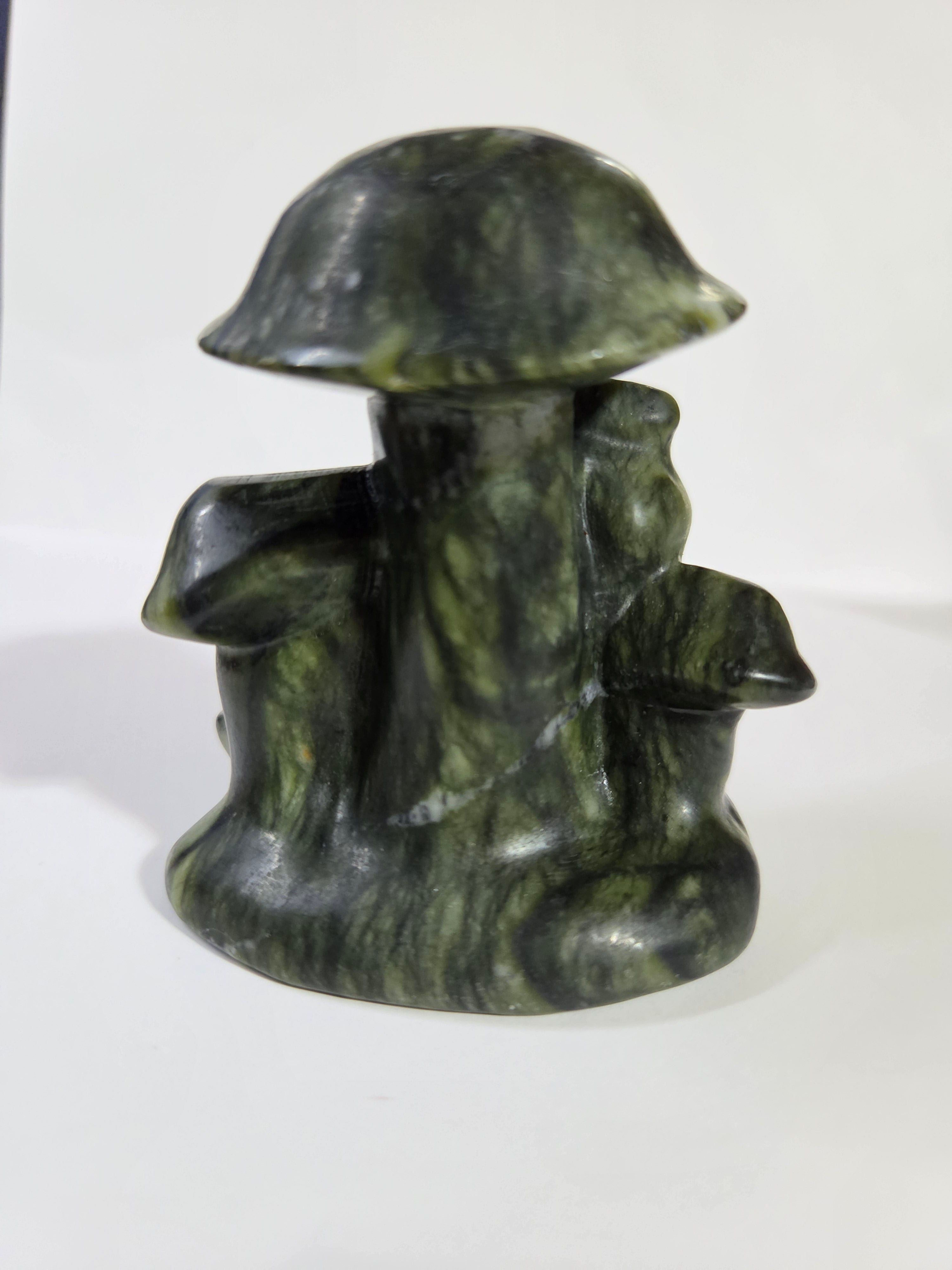 Green Jade Snail and Mushroom Carving B