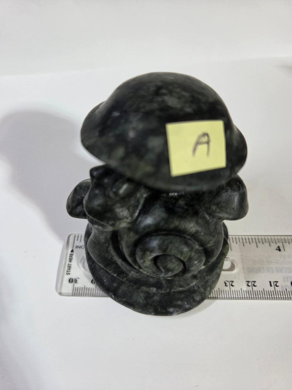 Green Jade Snail and Mushroom Carving A