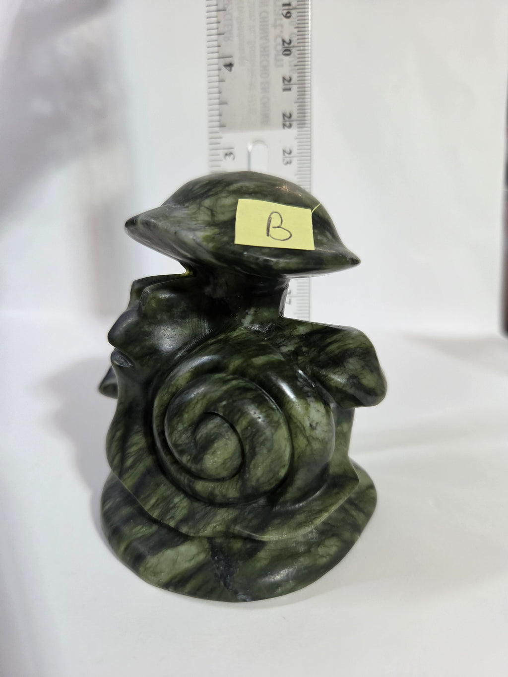 Green Jade Snail and Mushroom Carving B