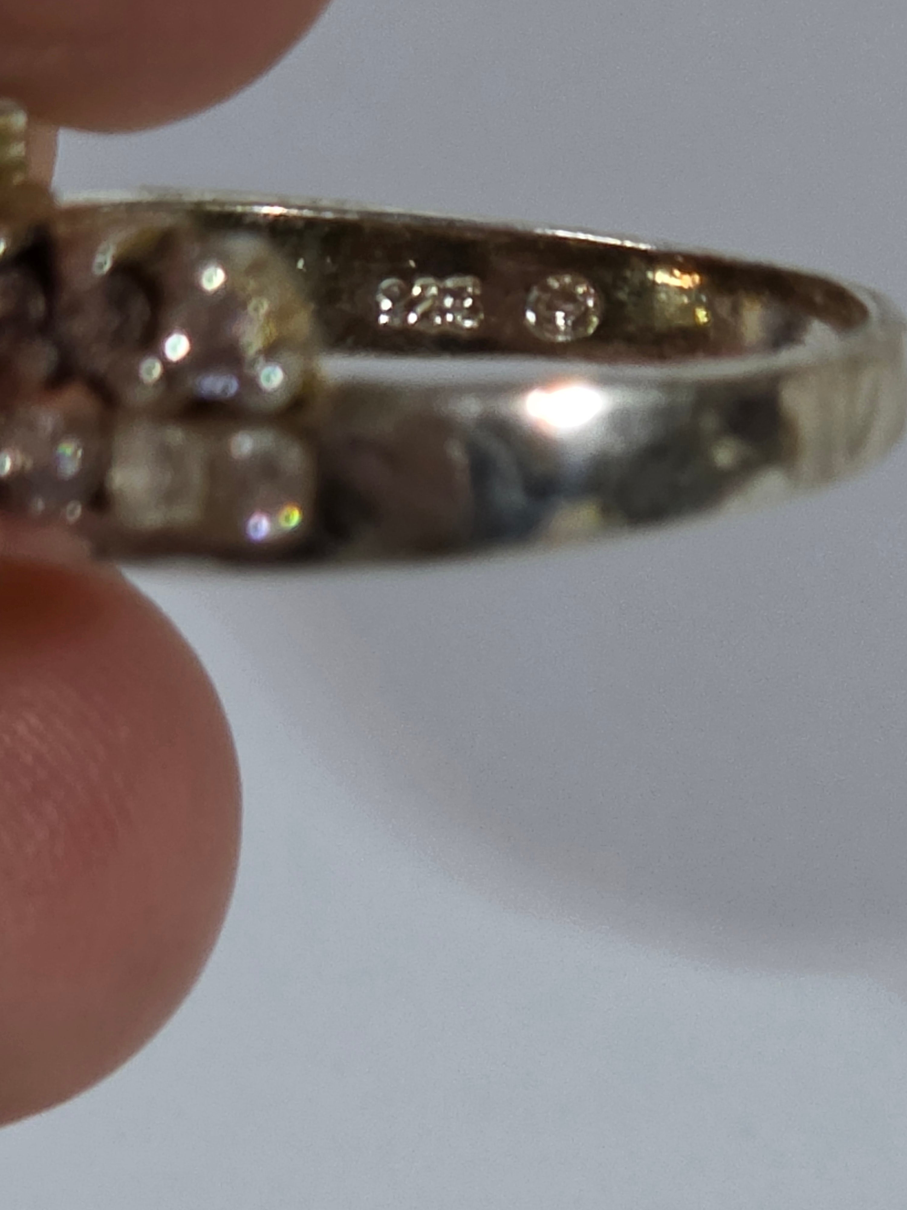 Deep Blue Sapphire-Style Halo Ring – Specimen 4 | Size 6 | Silver-Tone Costume Jewelry
