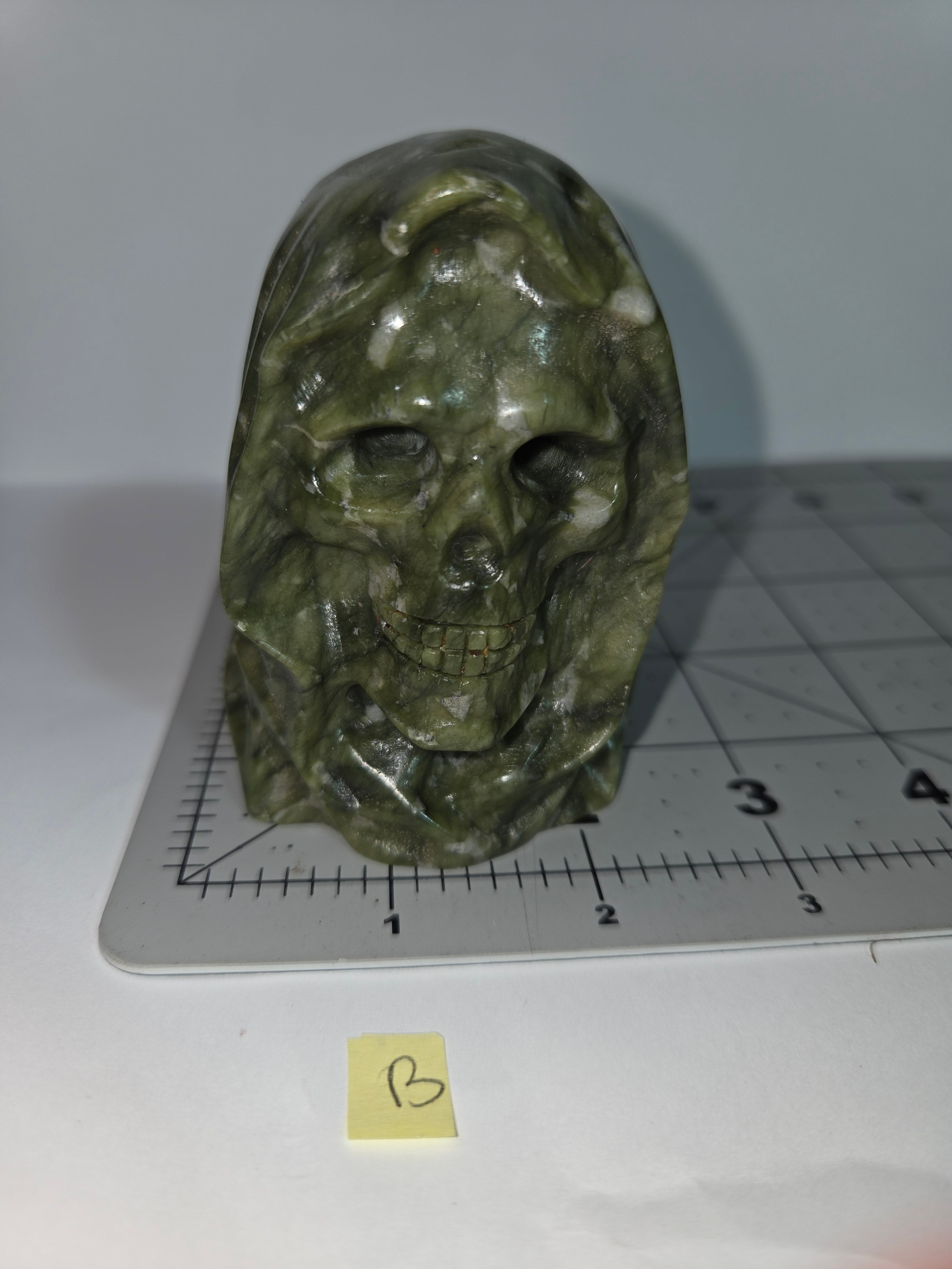 Green Reaper Skull Carving B
