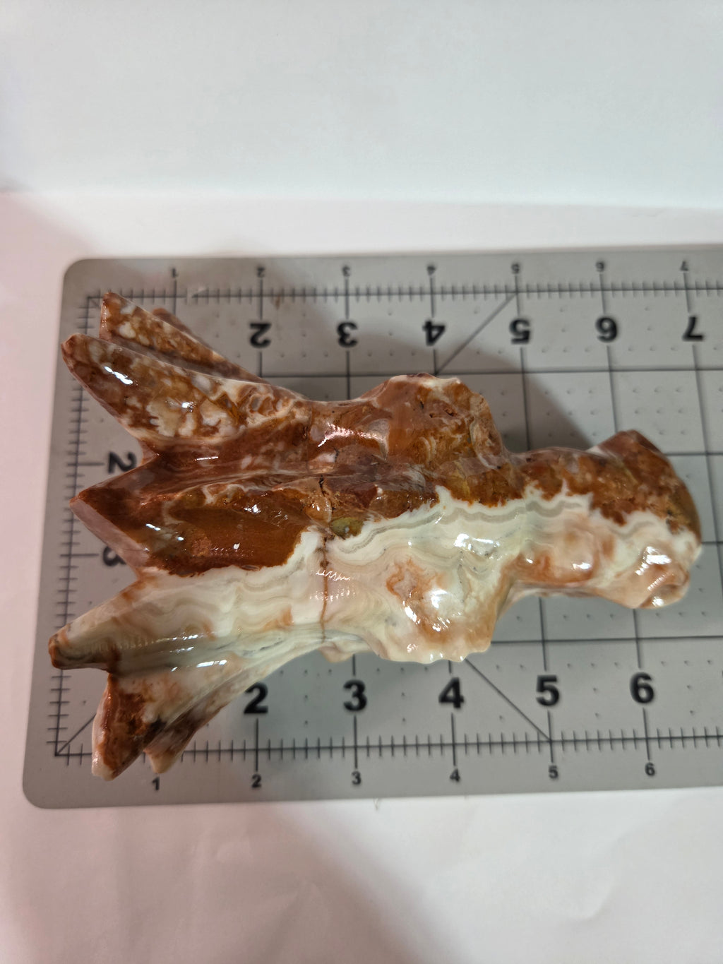 Mexican Lace Agate Dragon Head Carving