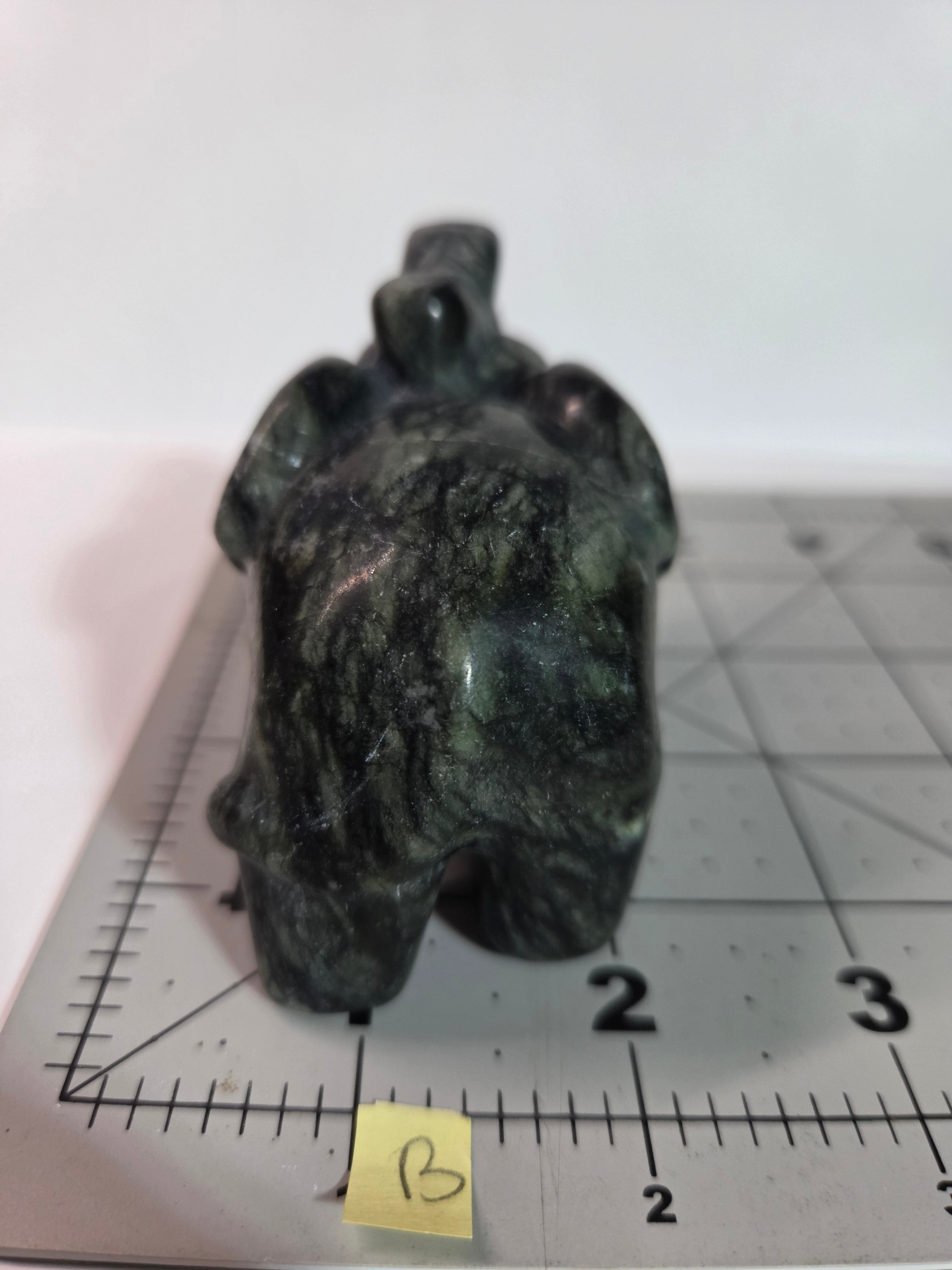 Green Jade Elephant Carving - Specimen B